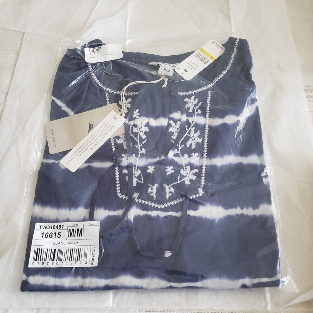 Tommy Bahama NEW Tunic Embroidered Top Shirt Women's M - Picture 3 of 11